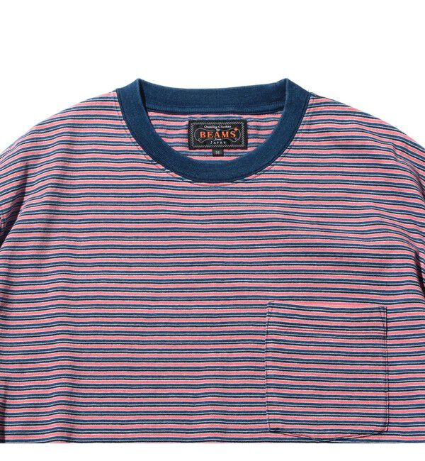 BEAMS PLUS「Pocket Tee Indigo Stripe」|Tシャツ・カットソー|