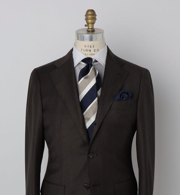 SHIPS「SHIPS: スナゴ/レップ ワイド ストライプ ネクタイ」|ネクタイ・蝶ネクタイ|カーキ