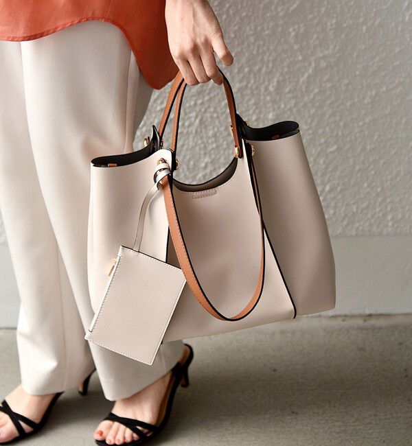 SHIPS any「《一部追加予約》【WEB限定】SHIPS any: 2WAY ハンドル トートバッグ」|トートバッグ|ナチュラル