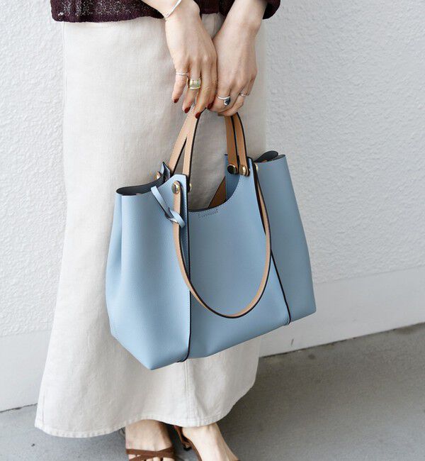 SHIPS any「《一部追加予約》【WEB限定】SHIPS any: 2WAY ハンドル トートバッグ」|トートバッグ|ライトブルー