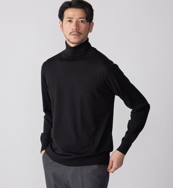 SHIPS「SHIPS: HANDFRAME 16ゲージ タートルネック ニット」|ニット・セーター|