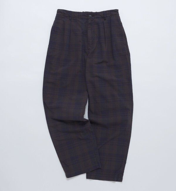 SHIPS「SHIPS: 〈セットアップ対応〉ダークトーン チェック コットン イージー トラウザー」|チノ|