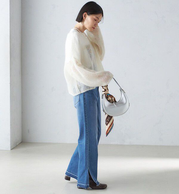 SHIPS for women「〈洗濯機可能〉サイド スリット ストレート デニム」|デニム|