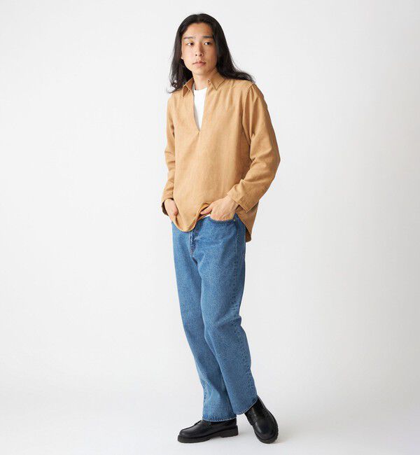 SHIPS「BENCH MARKING SHIRT: スキッパー ポリエステル フェイクスエード シャツ」|シャツ・ブラウス|