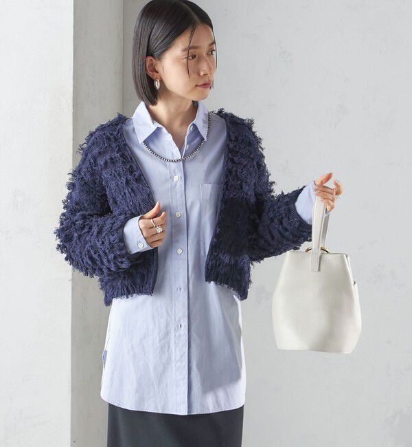 SHIPS for women「〈手洗い可能〉ギマ フリンジ ショート カーディガン」|カーディガン|