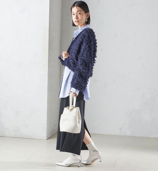 SHIPS for women「〈手洗い可能〉ギマ フリンジ ショート カーディガン」|カーディガン|