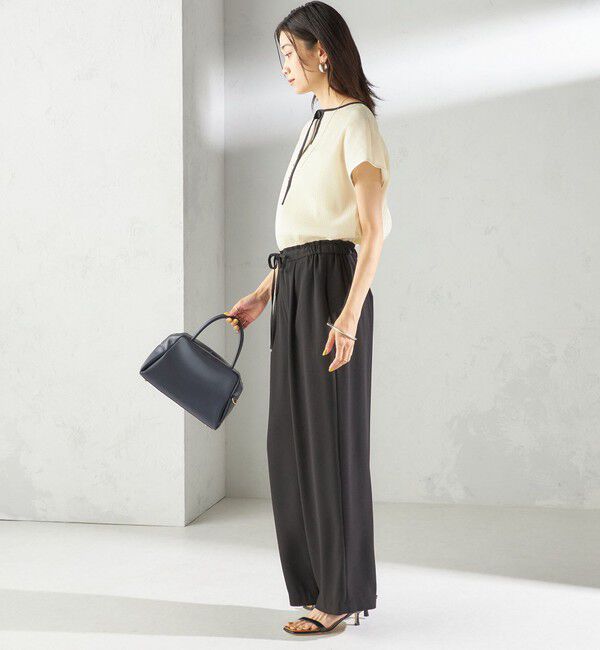 SHIPS for women「〈接触冷感 / 手洗い可能〉アセテート混 バック サテン ワイド パンツ」|その他|