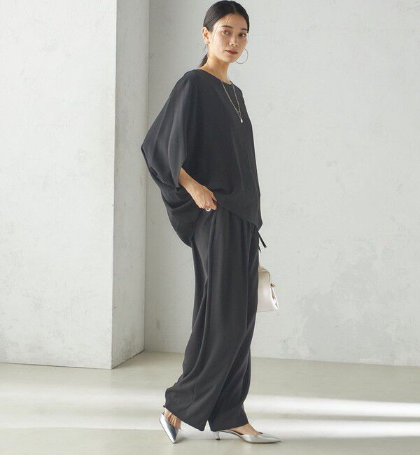 SHIPS for women「〈接触冷感 / 手洗い可能〉アセテート混 バック サテン ワイド パンツ」|その他|