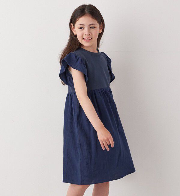 SHIPS any「SHIPS any: 〈洗濯機可能〉フリル ギャザー 切り替え ワンピース <KIDS>」|ワンピース|