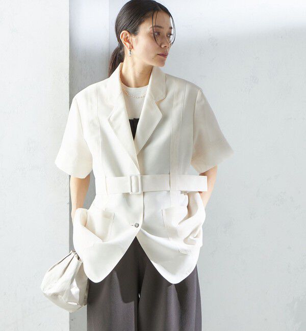 SHIPS for women「【SHIPS別注】APUPIL:〈洗濯機可能〉シアー 半袖 ジャケット」|テーラードジャケット|