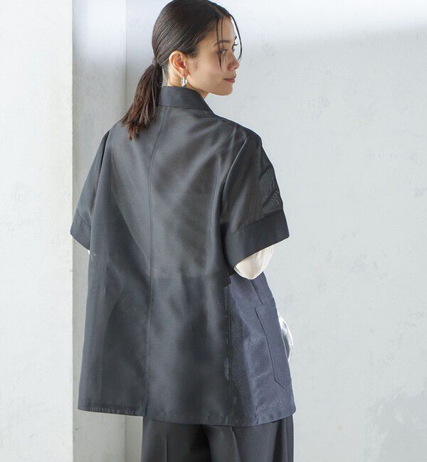 SHIPS for women「【SHIPS別注】APUPIL:〈洗濯機可能〉シアー 半袖 ジャケット」|テーラードジャケット|