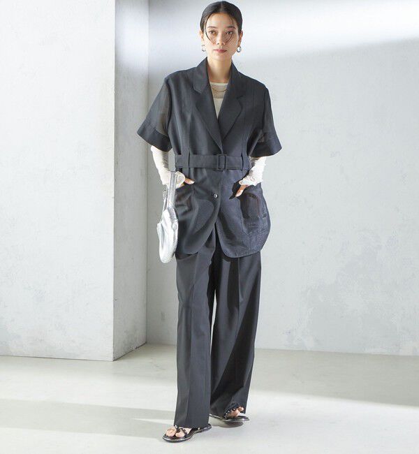 SHIPS for women「【SHIPS別注】APUPIL:〈洗濯機可能〉シアー 半袖 ジャケット」|テーラードジャケット|