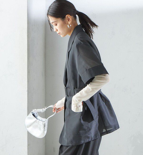 SHIPS for women「【SHIPS別注】APUPIL:〈洗濯機可能〉シアー 半袖 ジャケット」|テーラードジャケット|