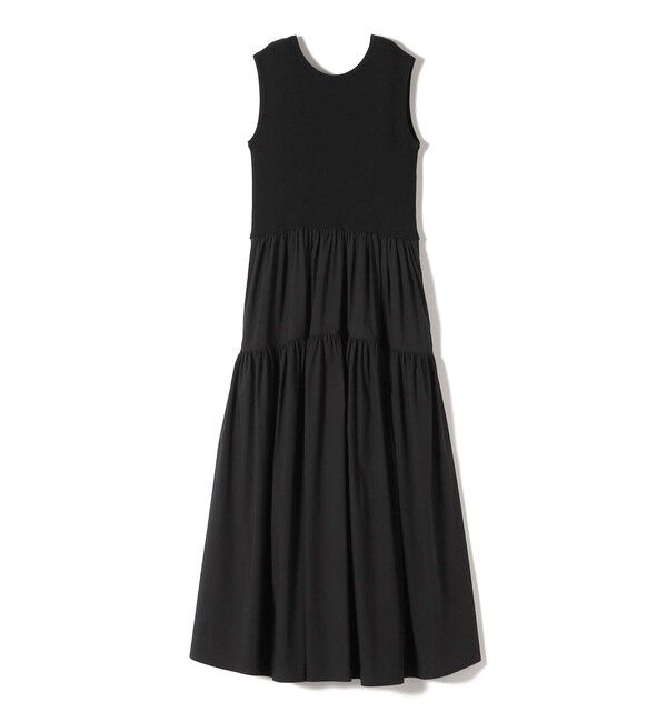 SHIPS for women「〈手洗い可能〉コットン リブ ノースリーブ &times; 布帛 スカート ワンピース」|ワンピース|