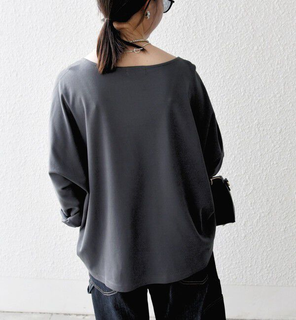 SHIPS any「SHIPS any:〈接触冷感/汗染み防止加工/洗濯機可能〉ボートネック ワイド ロンTEE」|Tシャツ・カットソー|
