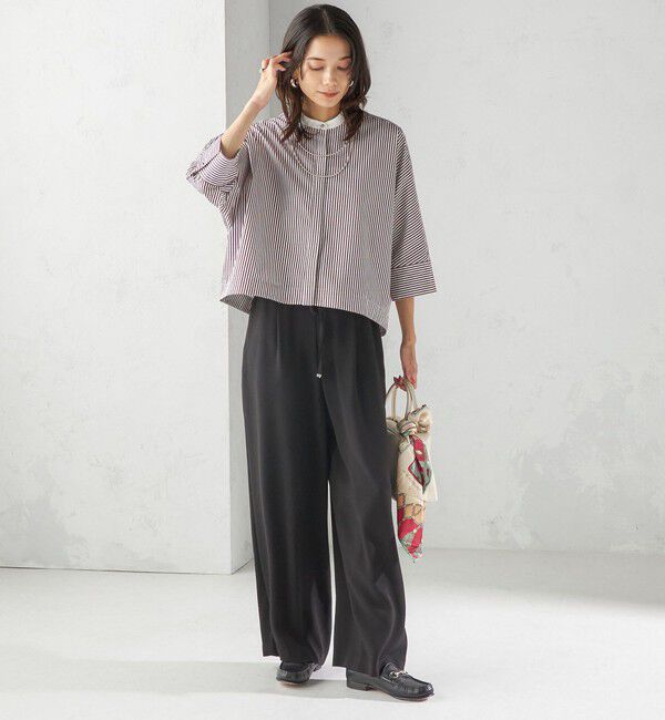 SHIPS for women「〈手洗い可能〉綿 ポリエステル ストライプ 羽織 シャツ」|シャツ・ブラウス|