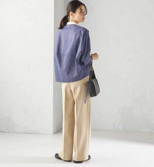 SHIPS for women「〈手洗い可能〉綿 ポリエステル ストライプ 羽織 シャツ」|シャツ・ブラウス|