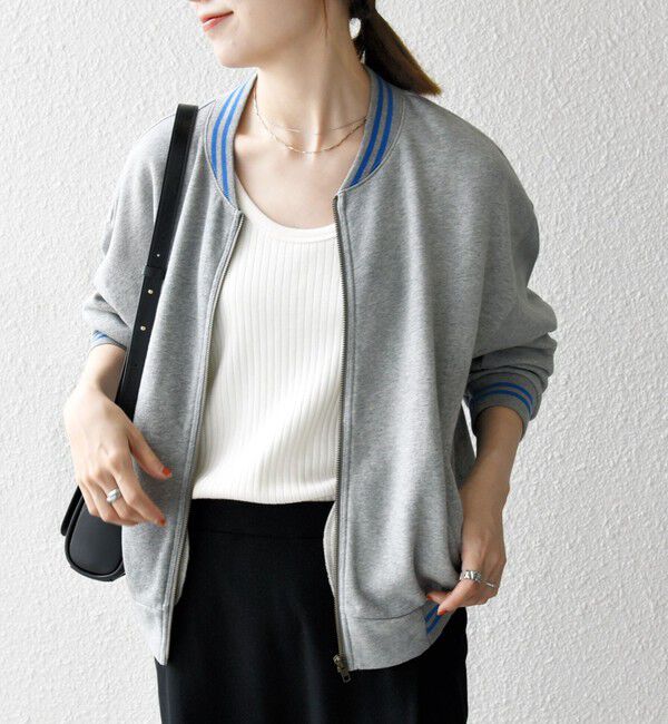 SHIPS any「【SHIPS any別注】La Hutte:〈洗濯機可能〉裏起毛 ロゴ ジップ ブルゾン」|ブルゾン・スタジャン|