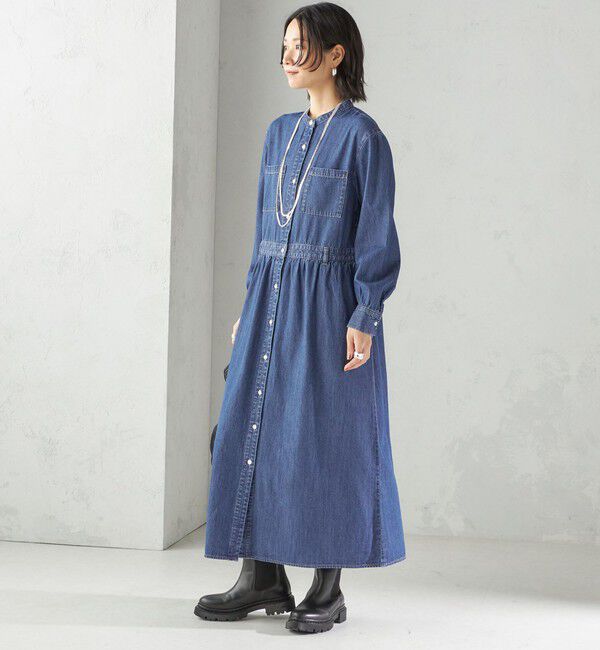 SHIPS for women「〈洗濯機可能〉ライトオンス デニム ウエスト 切替 ワンピース」|ワンピース|
