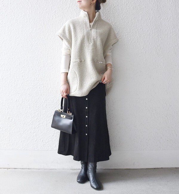 SHIPS any「SHIPS any:〈洗濯機可能〉ボア フリース スタンド ベスト」|ダウンベスト・ベスト|