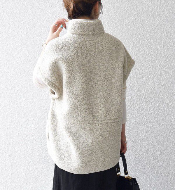 SHIPS any「SHIPS any:〈洗濯機可能〉ボア フリース スタンド ベスト」|ダウンベスト・ベスト|