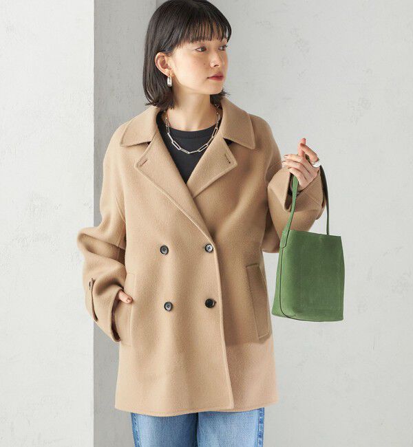 SHIPS for women「SUPER140 ダブル フェイス ショート コート」|ピーコート|