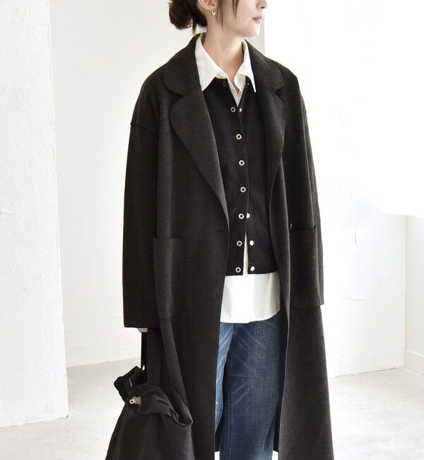 quaranciel「quaranciel: ダブル パイル ニット ロング チェスター コート」|チェスターコート|