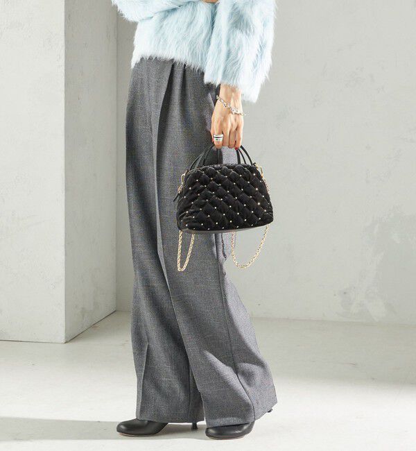 SHIPS for women「ポリエステル ベロア キルティング バッグ」|ショルダー・メッセンジャー|