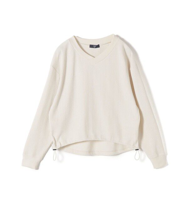 SHIPS Colors 「SHIPS Colors:〈手洗い可能〉変形ワッフル Vネック プルオーバー」|Tシャツ・カットソー|オフホワイト