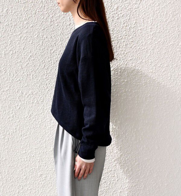 SHIPS Colors 「SHIPS Colors:〈手洗い可能〉変形ワッフル Vネック プルオーバー」|Tシャツ・カットソー|