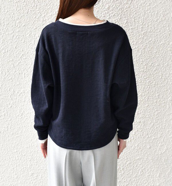 SHIPS Colors 「SHIPS Colors:〈手洗い可能〉変形ワッフル Vネック プルオーバー」|Tシャツ・カットソー|