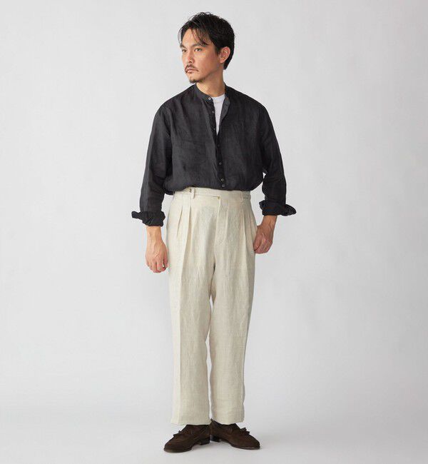 SHIPS「【SHIPS別注】Salvatore Piccolo バンドカラー プルオーバー リネン シャツ」|シャツ・ブラウス|