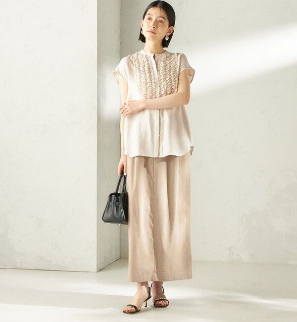 SHIPS for women「《予約》〈手洗い可能〉麻混 ベルト付 ウエストタック ナロー スカート」|スカート|