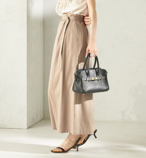 SHIPS for women「《予約》〈手洗い可能〉麻混 ベルト付 ウエストタック ナロー スカート」|スカート|