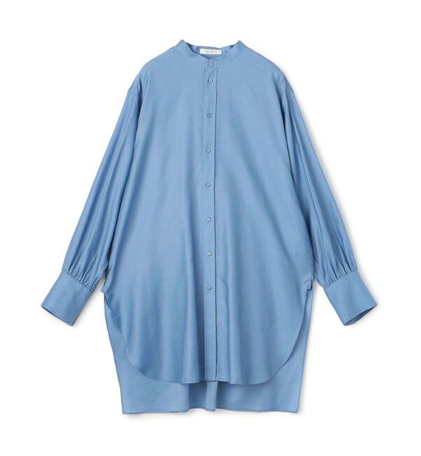 MACPHEE「コットンモールスキン バンドカラーチュニックシャツ」|シャツ・ブラウス|63 ライトブルー