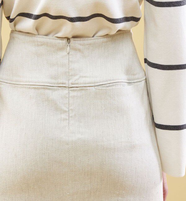 GALERIE VIE「コットンリネンストレッチ Aラインマキシスカート」|台形|