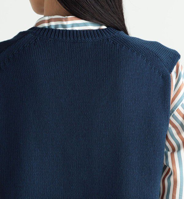 BACCA「カラーコットン Vネックニットプルオーバー」|ニット・セーター|