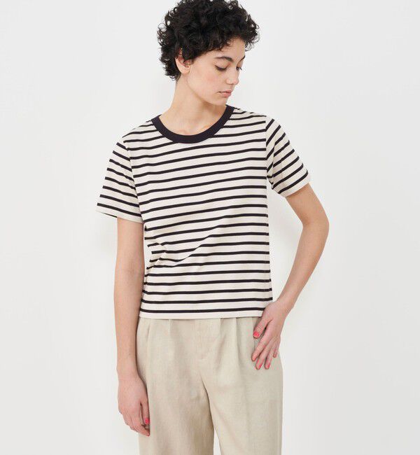 GALERIE VIE「ファインコットンボーダー クルーネックTシャツ」|Tシャツ・カットソー|