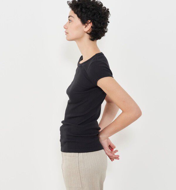 GALERIE VIE「ランダムテレコリブ フレンチスリーブプルオーバー」|Tシャツ・カットソー|