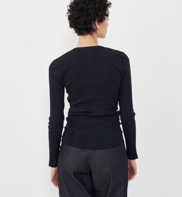 GALERIE VIE「コットンランダムリブ Vネックカーディガン」|カーディガン|