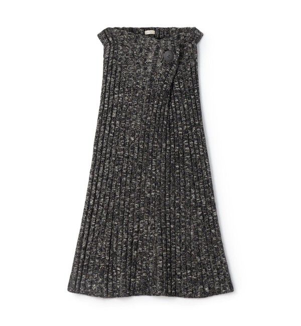 DES PRES「アルパカミックススラブ フレアミディスカート」|フレア|18 ブラック系