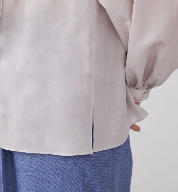 Ballsey「コットンシルクサテン ピンタックボウタイブラウス」|シャツ・ブラウス|