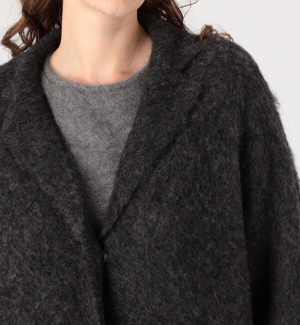 DES PRES「スーリーアルパカロングカーディガン」|テーラードジャケット|
