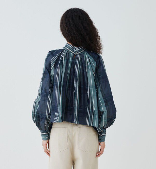 GALERIE VIE「ライトタフタ スタンドカラーブラウス」|シャツ・ブラウス|