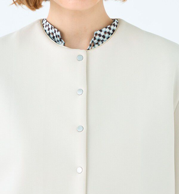 Ballsey「リップルダンボール ライトクルーネックジャケット」|ノーカラージャケット|