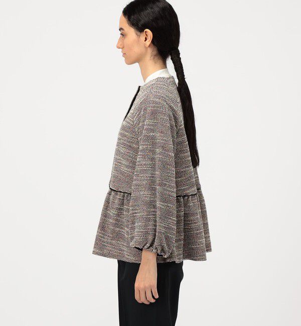 TOMORROWLAND collection「ファンシーニット ペプラムジャケット」|ノーカラージャケット|