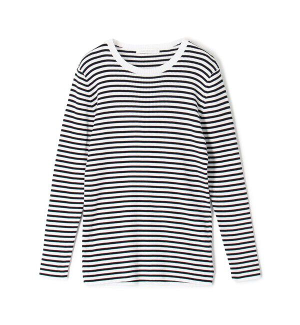 GALERIE VIE「ギザコットンリブ クルーネックプルオーバー」|ニット・セーター|64 ネイビー系