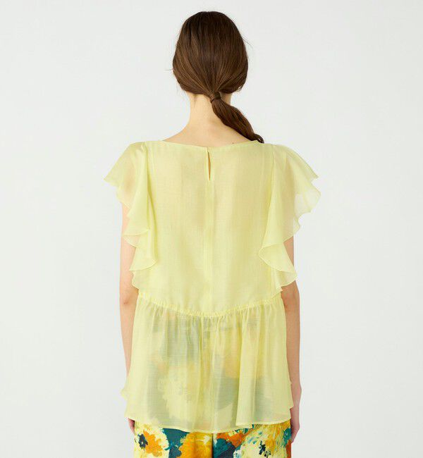 Ballsey「【WEB先行予約】セルロースポリエステルオーガンジー フレアスリーブブラウス」|シャツ・ブラウス|