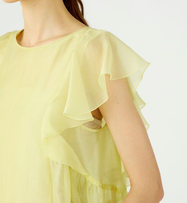 Ballsey「【WEB先行予約】セルロースポリエステルオーガンジー フレアスリーブブラウス」|シャツ・ブラウス|