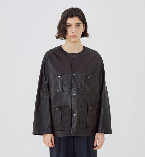 GALERIE VIE「ソフトグレインシープレザー ドルマンスリーブジャケット」|その他|